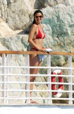 SARA SAMPAIO in a Red Bikini at Hotel Eden Roc 05/23/2023