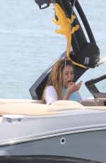 SHAKIRA Enjoying a Boat Ride with Friends in Miami 05/15/2023