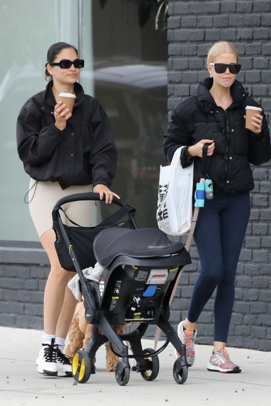 SHANINA SHAIK Out for Coffee with Her Baby and a Friend at Blue Bottle Coffee in West Hollywood 05/30/2023