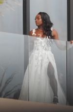 SIMONE BILES on Her Balcony Getting Ready for Ties the Knot with Jonathan Owens in Cabo San Lucas 05/06/2023 