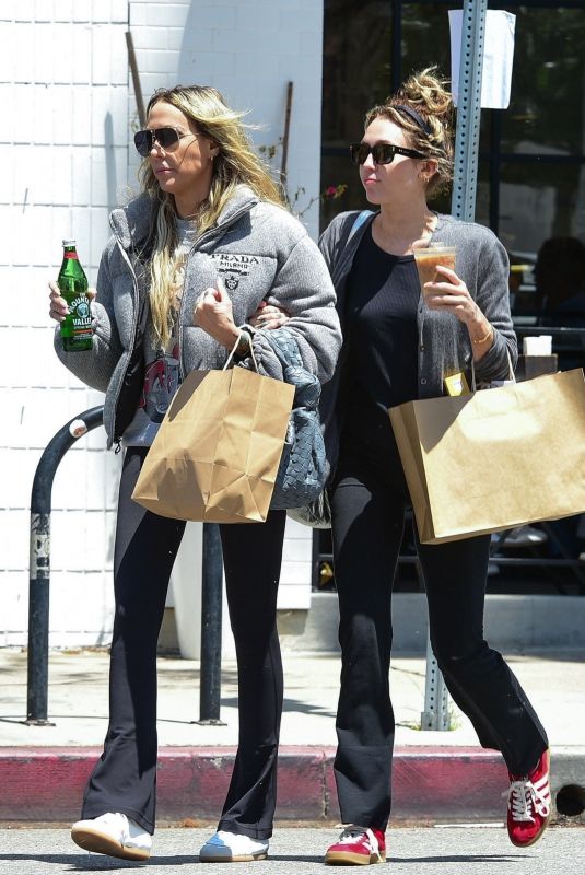 TISH and BRANDI CYRUS Out for Lunch in Los Angeles 05/02/2023