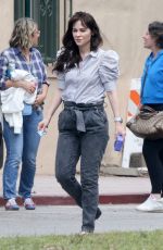 ZOOEY DESCHANEL and Jonathan Scott Arrives at Her Daughter