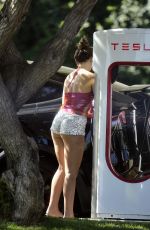 ADDISON RAE at a Tesla Charging Station in Los Angeles 06/28/2023