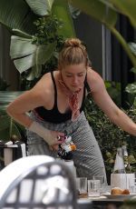 AMBER HEARD Out for Breakfast at Her Hotel in Taormina 06/27/2023