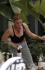AMBER HEARD Out for Breakfast at Her Hotel in Taormina 06/27/2023