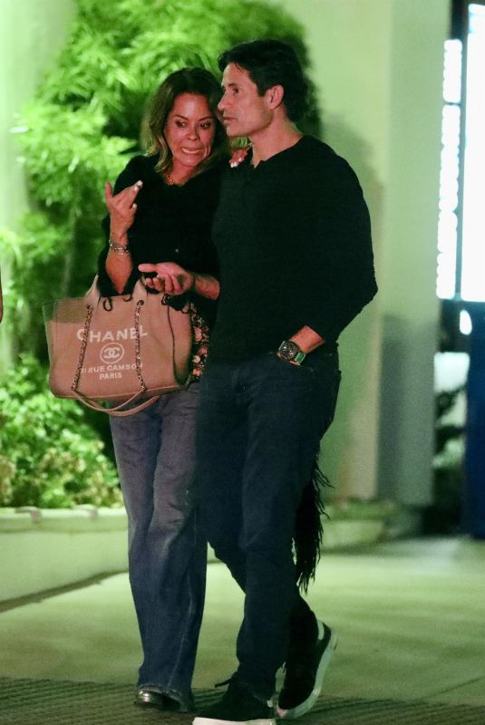 BROOKE BURKE and Todd Miller Out for Dinner in Malibu 06/16/2023