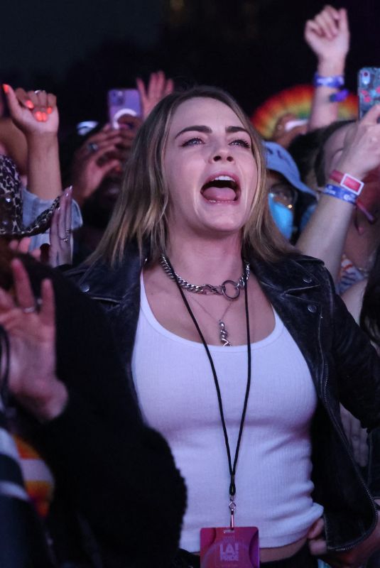 CARA DELEVINGNE at Megan Thee Stallion Concert at LA Gay Pride 06/09/2023