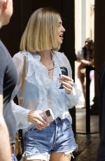 CHIARA FERRAGNI in Denim Shorts Out in Milan 06/21/2023