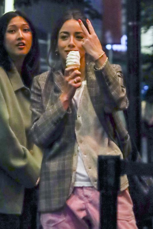 CHLOE BENNET and Charles Melton Out for Ice Cream in Vancouver 06/19/2023