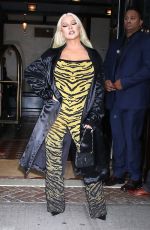 CHRISTINA AGUILERA Leaves Greenwich Hotel in New York 06/28/2023