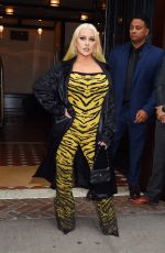 CHRISTINA AGUILERA Leaves Greenwich Hotel in New York 06/28/2023
