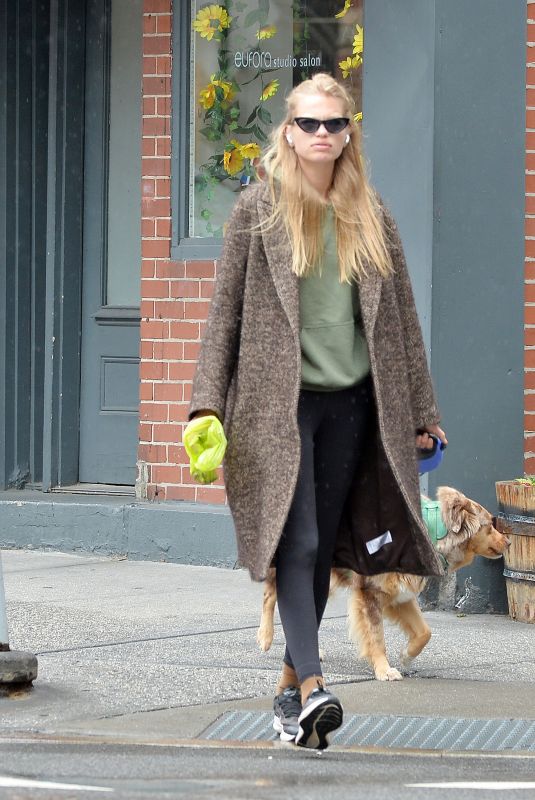 DAPHNE GROENEVELD Out with Her Dog in New York 06/26/2023
