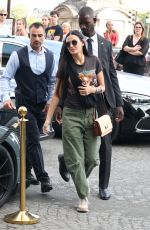 DEMI MOORE Out with Her Dog in Paris 06/24/2023