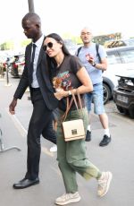 DEMI MOORE Out with Her Dog in Paris 06/24/2023