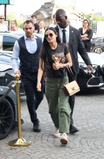 DEMI MOORE Out with Her Dog in Paris 06/24/2023