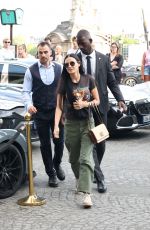 DEMI MOORE Out with Her Dog in Paris 06/24/2023