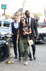 DEMI MOORE Out with Her Dog in Paris 06/24/2023