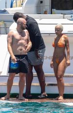 DOJA CAT in Bikini and J Cyrus at a Yacht in Los Cabos 06/09/2023