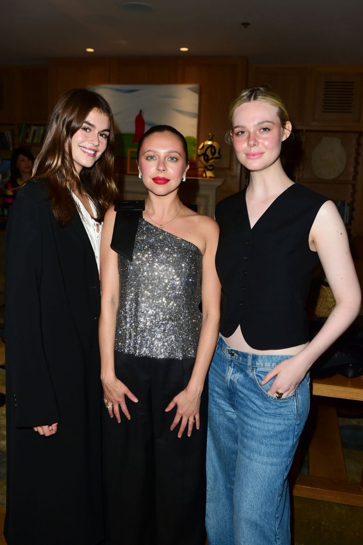 ELLE FANNING, BEL POWLEY and KAIA GERBER at Small Light Screening and ...