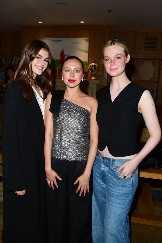 ELLE FANNING, BEL POWLEY and KAIA GERBER at Small Light Screening and Cocktails in West Hollywood 06/15/2023