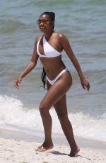 GABRIELLE UNION in a White Bikini at a Beach in Miami 06/15/2023