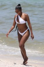 GABRIELLE UNION in a White Bikini at a Beach in Miami 06/15/2023