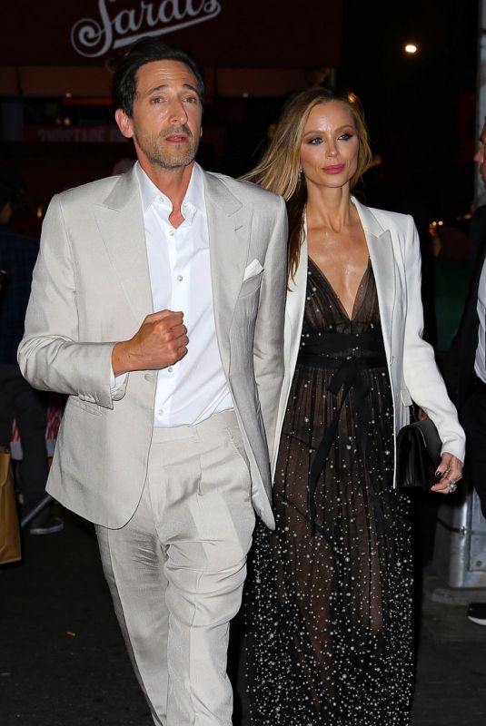 GEORGINA CHAPMAN and Adrien Brody Leaves Asteroid City Premiere Afterparty in New York 06/13/2023