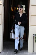 GIGI HADID in Ripped Denim Leaves Her Hotel in Paris 06/28/2023