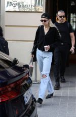 GIGI HADID in Ripped Denim Leaves Her Hotel in Paris 06/28/2023