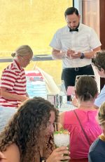 GWYNETH PALTROW Out fopr Lunch with Her Former Husband, Chris Martin and son Moses at Bar Luce in Milan 06/26/2023