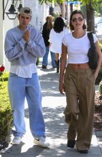 HAILEY and Justin BIEBER Leaves Great White in West Hollywood 06/24/2023