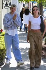 HAILEY and Justin BIEBER Leaves Great White in West Hollywood 06/24/2023