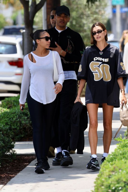 HAILEY BIEBER and LORI HARVEY Arrives at Great White in Los Angeles 06/13/2023