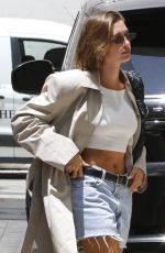 HAILEY BIEBER Arrives at Alo Yoga in Beverly Hills 06/27/2023