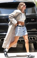 HAILEY BIEBER Arrives at Alo Yoga in Beverly Hills 06/27/2023