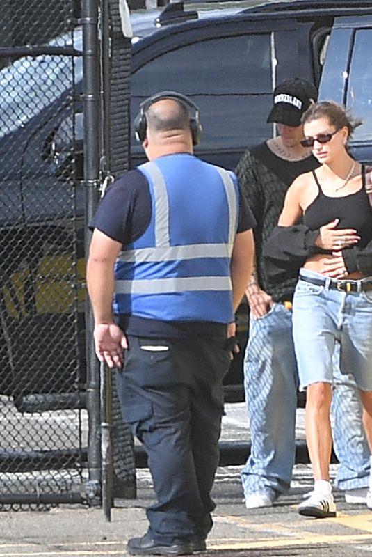 HAILEY BIEBER Takes a Helicopter Out of Manhattan 06/18/2023