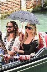 HEIDI KLUM and Tom Kaulitz at a Gondola Ride in Venice 06/20/2023