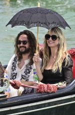 HEIDI KLUM and Tom Kaulitz at a Gondola Ride in Venice 06/20/2023