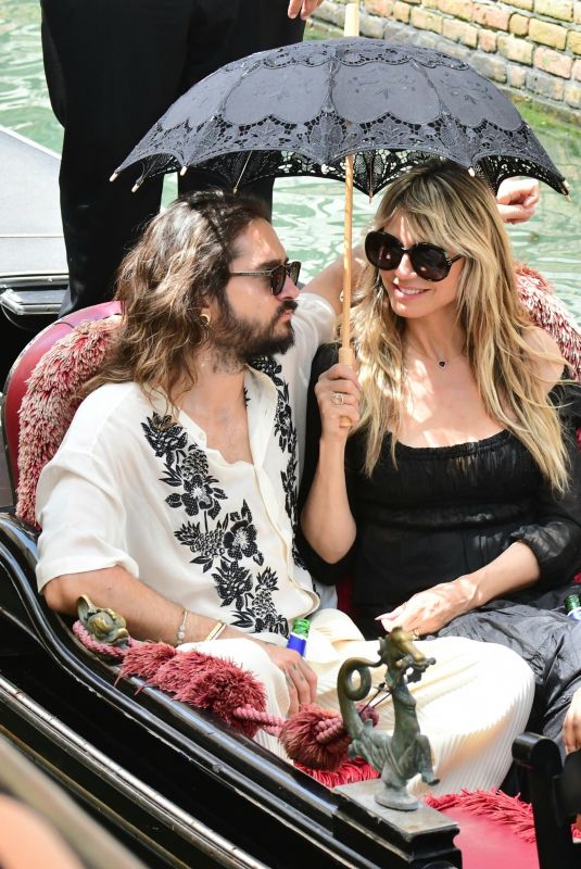 HEIDI KLUM and Tom Kaulitz at a Gondola Ride in Venice 06/20/2023