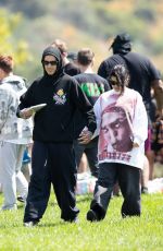 KOURTNEY KARDASHIAN and Travis Barker at a Memorial Service for Travis