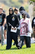 KOURTNEY KARDASHIAN and Travis Barker at a Memorial Service for Travis