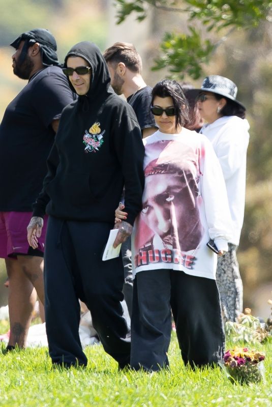 KOURTNEY KARDASHIAN and Travis Barker at a Memorial Service for Travis’ Best Friend in Calabasas 06/05/2023