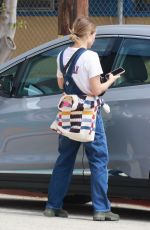 KRISTEN BELL in Denim Overalls and Workboots Out in Los Angeles 06/13/2023