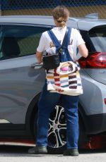 KRISTEN BELL in Denim Overalls and Workboots Out in Los Angeles 06/13/2023