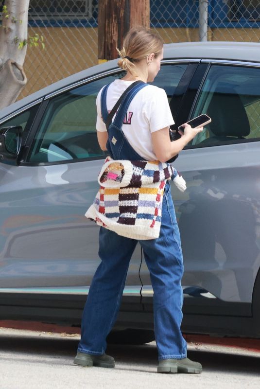 KRISTEN BELL in Denim Overalls Out in Los Angeles 06/13/2023