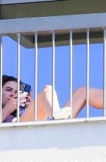 LUCIANA GIMENEZ on the Balcony of Her Hotel in Rio de Janeiro 10/06/2023