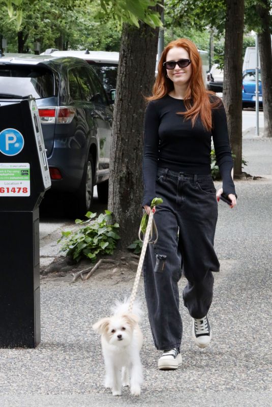 MADELAINE PETSCH Out with Her Dog in Vancouver 06/18/2023