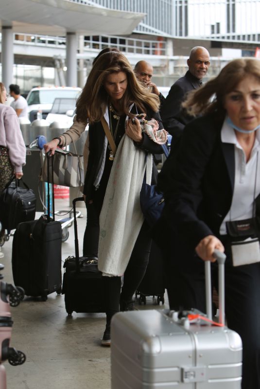 MARIA SHRIVER and CHRISTINA SCHWARZENEGGER at LAX Airport in Los Angeles 06/15/2023