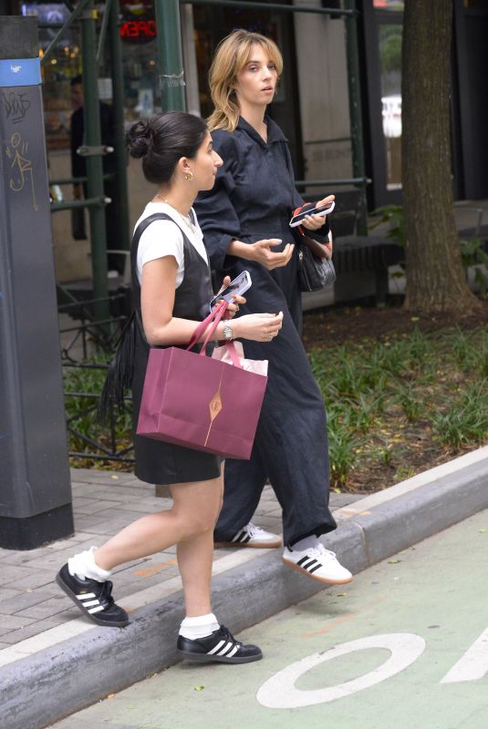 MAYA HAWKE in a Hooded Jumpsuit Out with a Friend in New York 06/15/2023