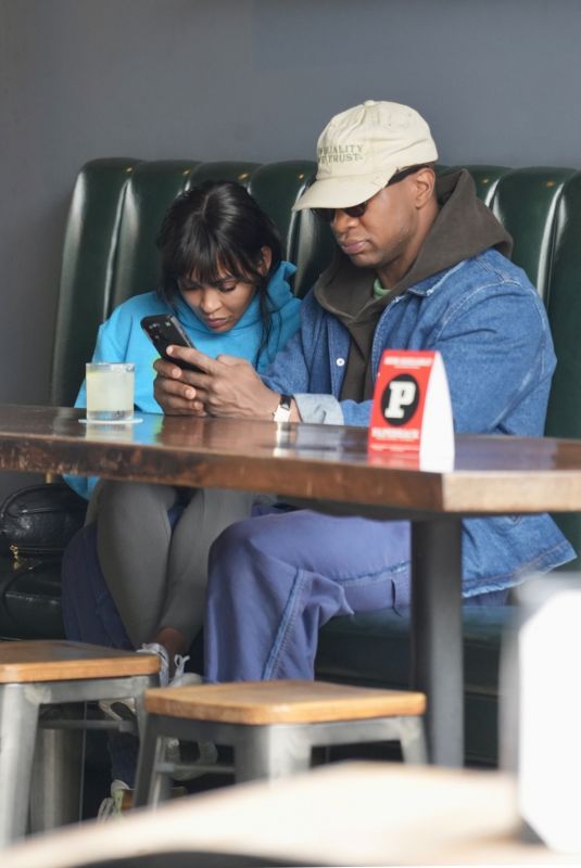MEAGAN GOOD and Jonathan Majors on a Lunch Date in Hollywood 06/15/2023